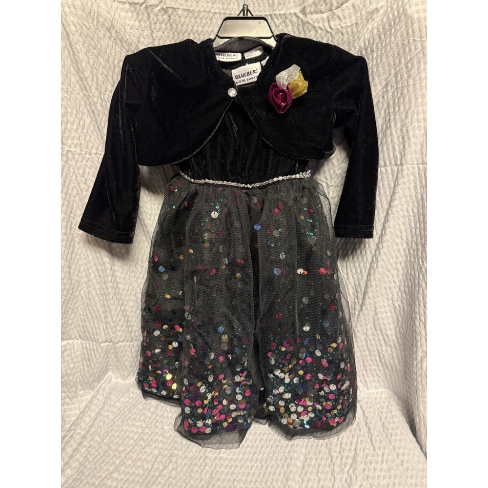 Blueberi Boulevard 3T Girls 2 Pc Shrug & Dress Sequin Tulle‎